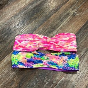 2 Pink Victoria’s Secret lace bandeaus, great used condition.